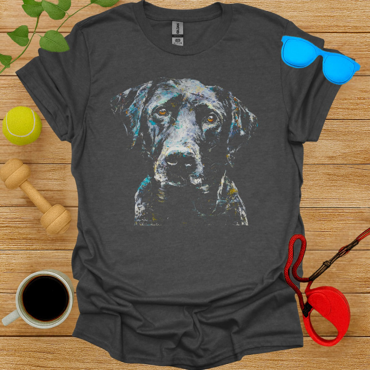 Artistic Dog Print Graphic T-Shirt for Pet Lovers
