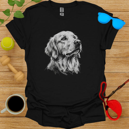 Golden Retriever Sketch Design T-Shirt