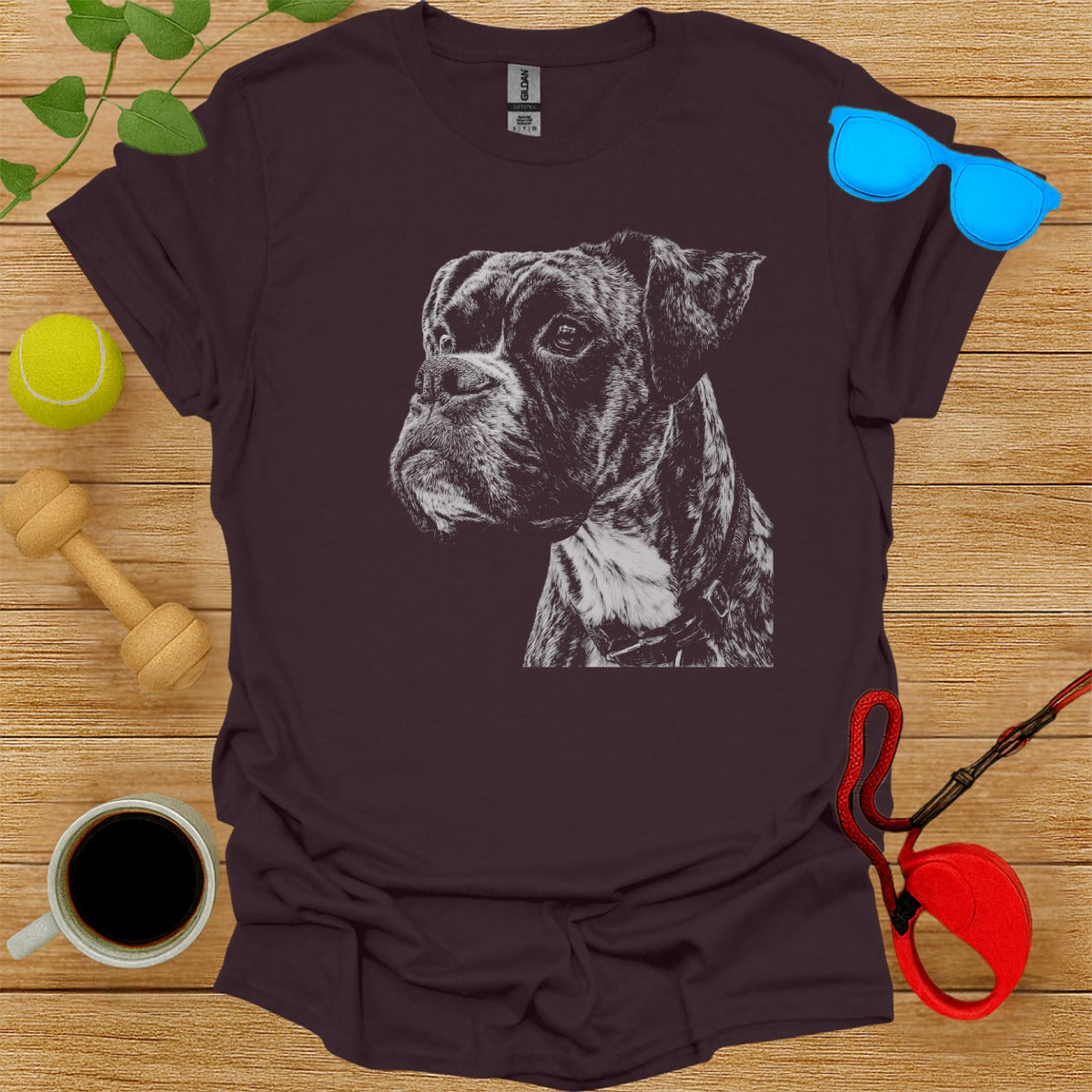 Stylish Dog Lover's Boxer Detailed T-Shirt for Casual Outfits