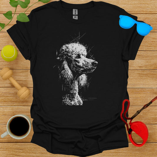 Artistic Poodle Graphic Printed Black T-shirt Product