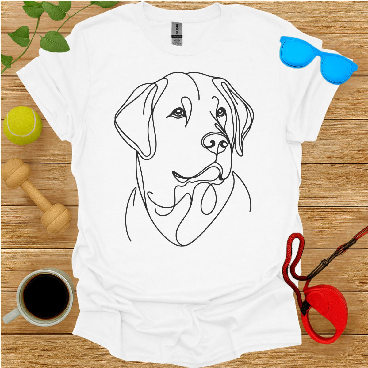 Labrador Line Art Graphic Printed T-Shirt for Dog Lovers