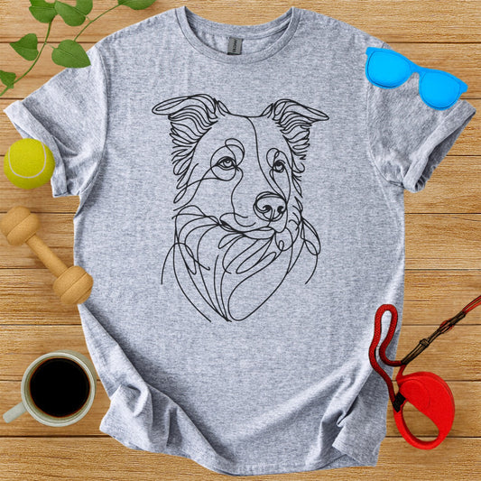 Dog Lovers Line Art Design T-Shirt for Pet Enthusiasts