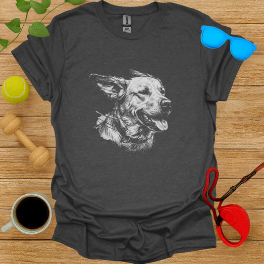 Happy Dog Sketch Graphic Charcoal Comfort Tee product