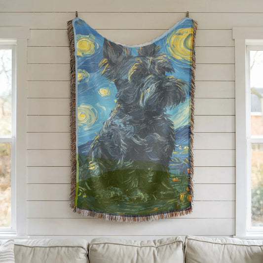 Scottish Terrier Starry Night Woven Blanket-Critter Lane