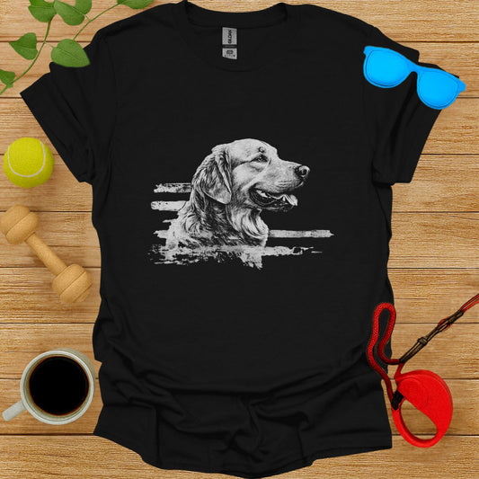 Golden Retriever Artistic Print Design T-shirt
