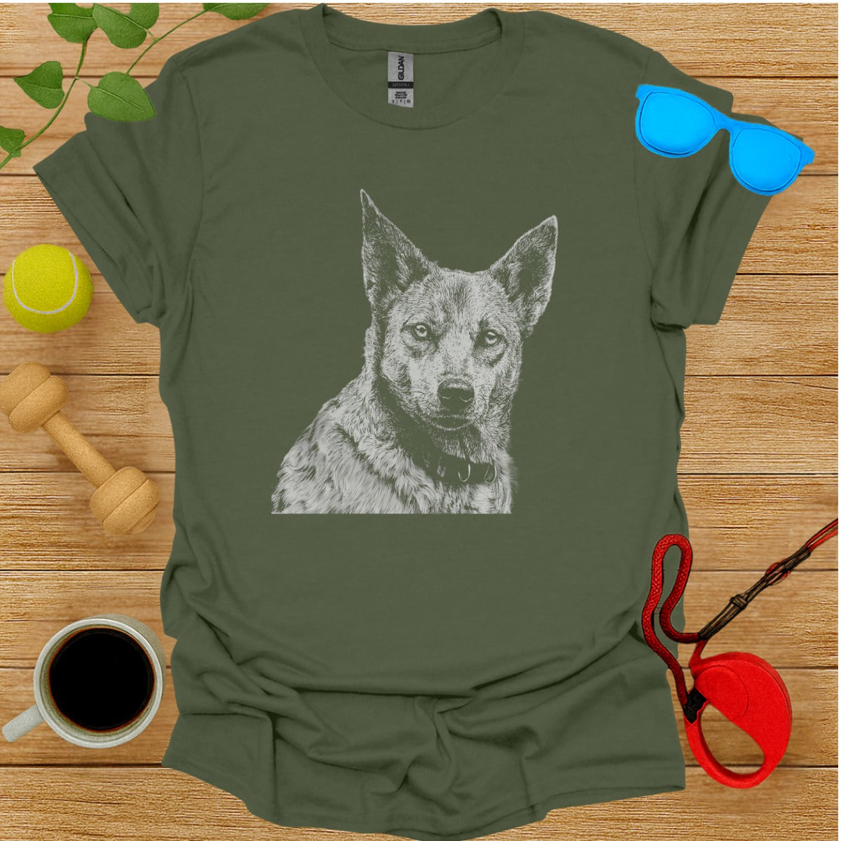 Detailed Dog Graphic Printed T-shirt