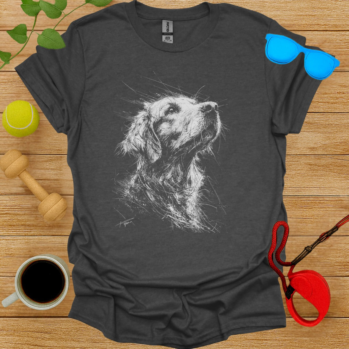 Artistic Dog Illustration T-Shirt Perfect for Pet Lovers