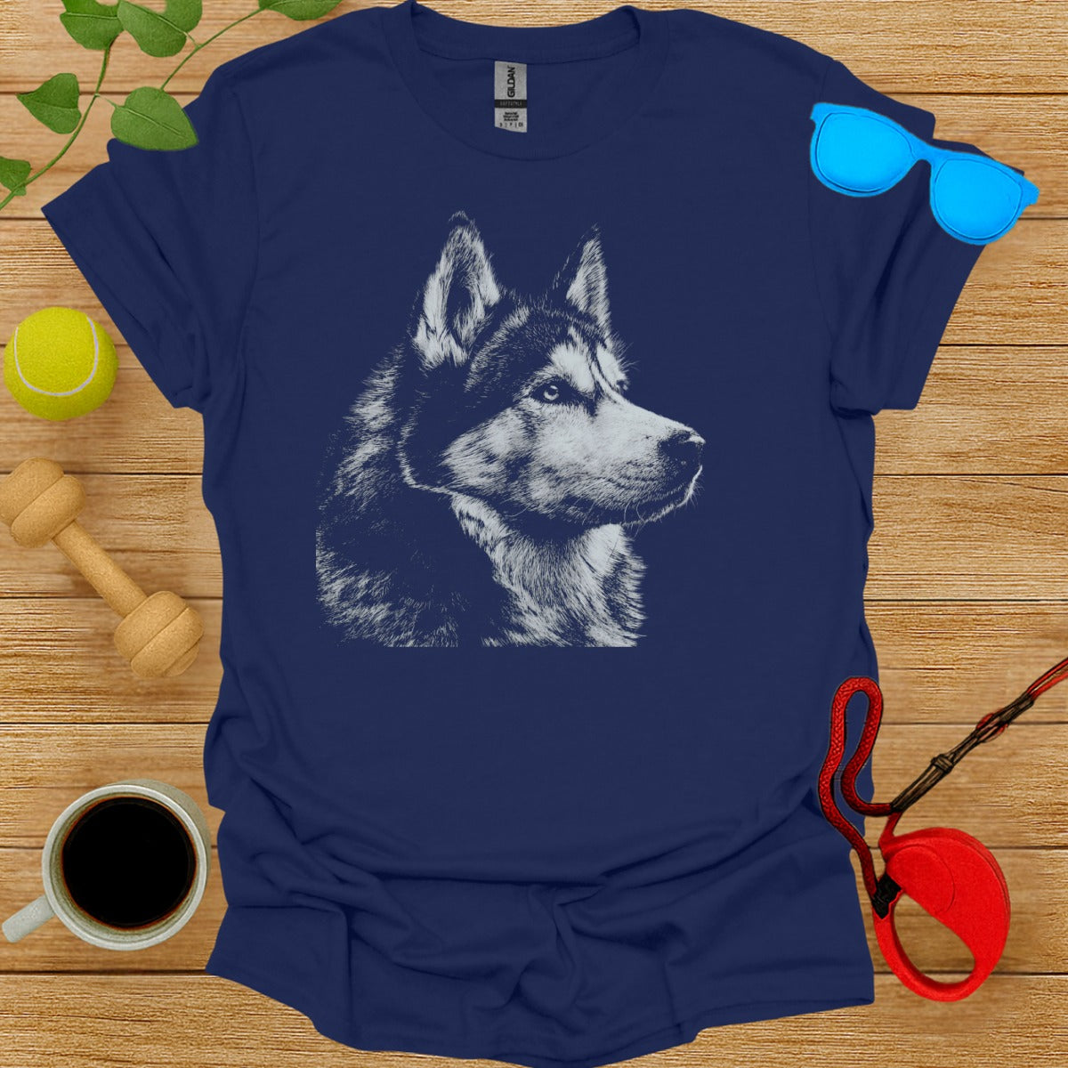 Husky Dog Graphic Print T-shirt for Pet Lovers