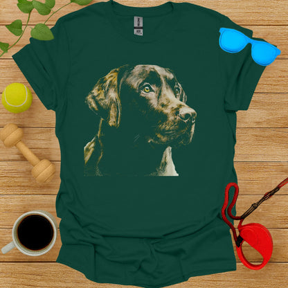 Labrador Dog Print Green Tee for Dog Lovers