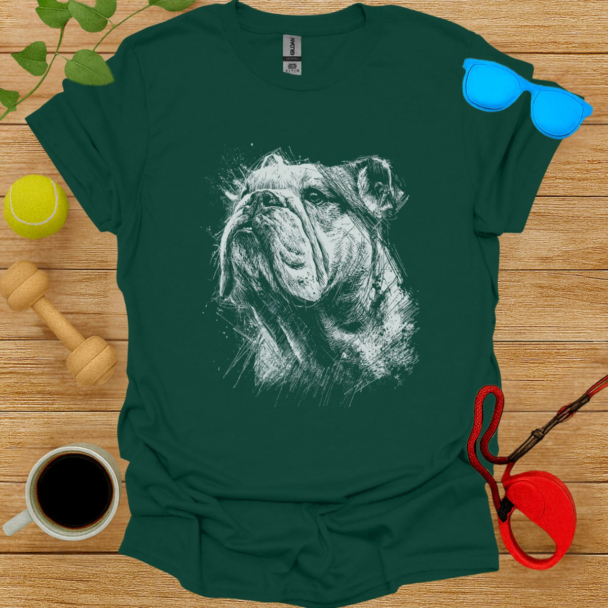 Bulldog Graphic Art Design T-Shirt for Pet Lovers