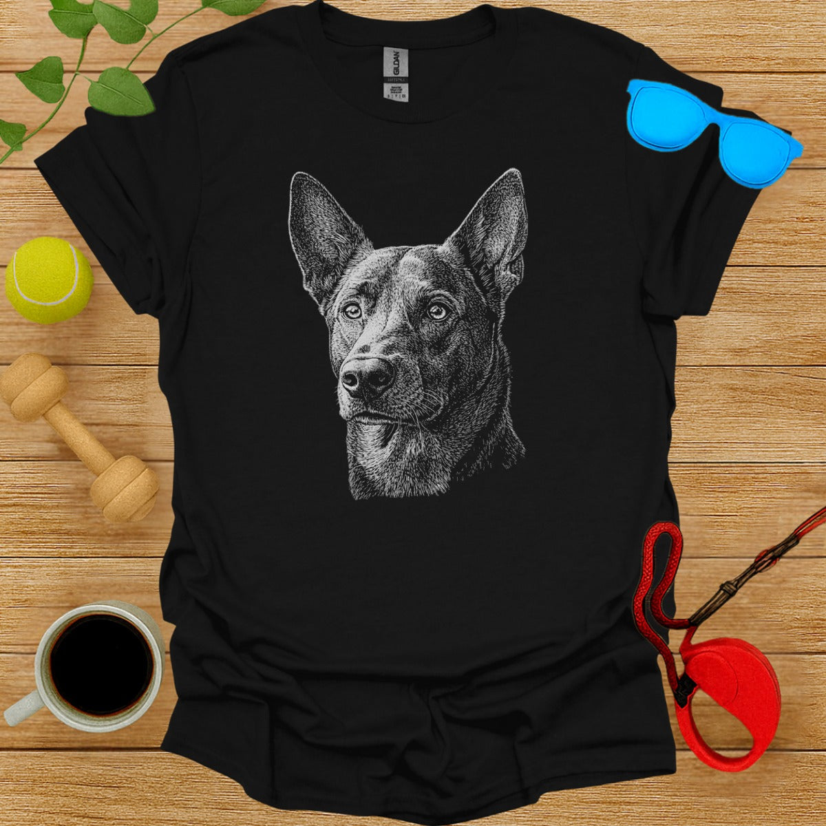 Intricate German Shepherd Design T-shirt