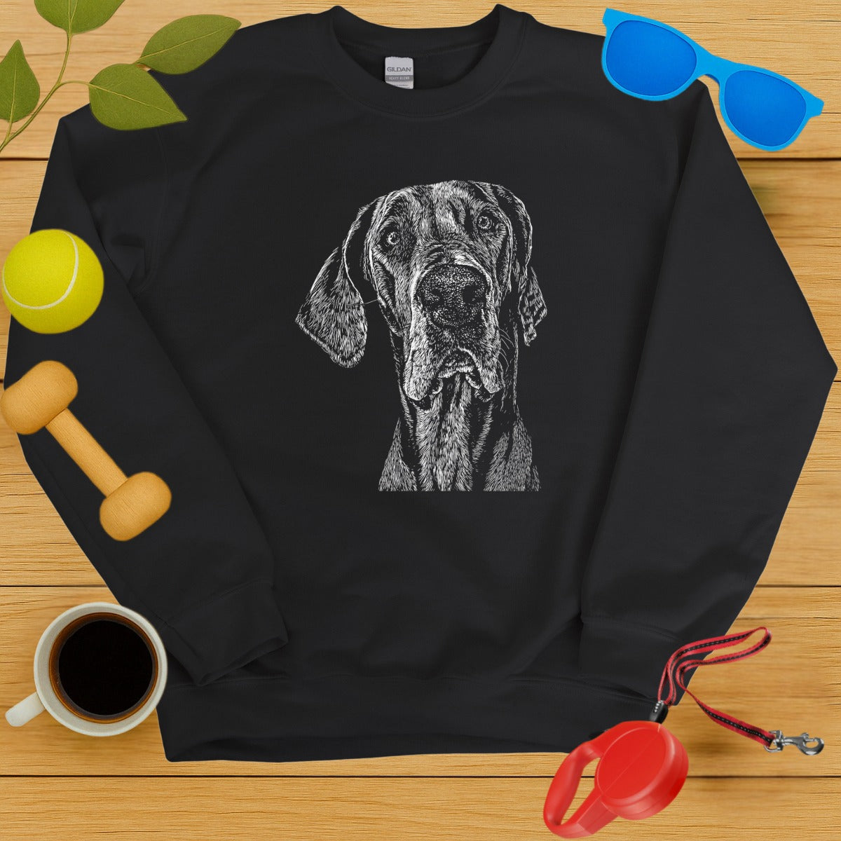 Great Dane Dog Print Unisex Sweatshirt