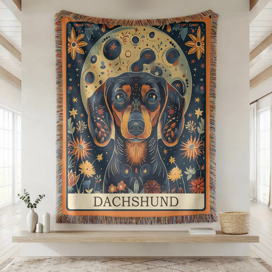 Dachshund Tarot Card Woven Blanket-Critter Lane