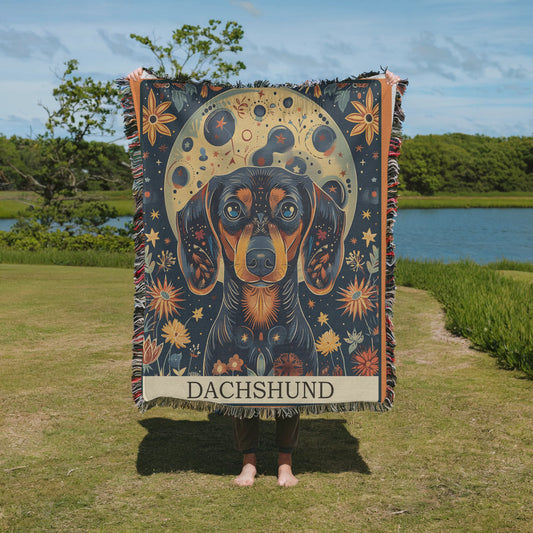 Dachshund Tarot Card Woven Blanket-Critter Lane