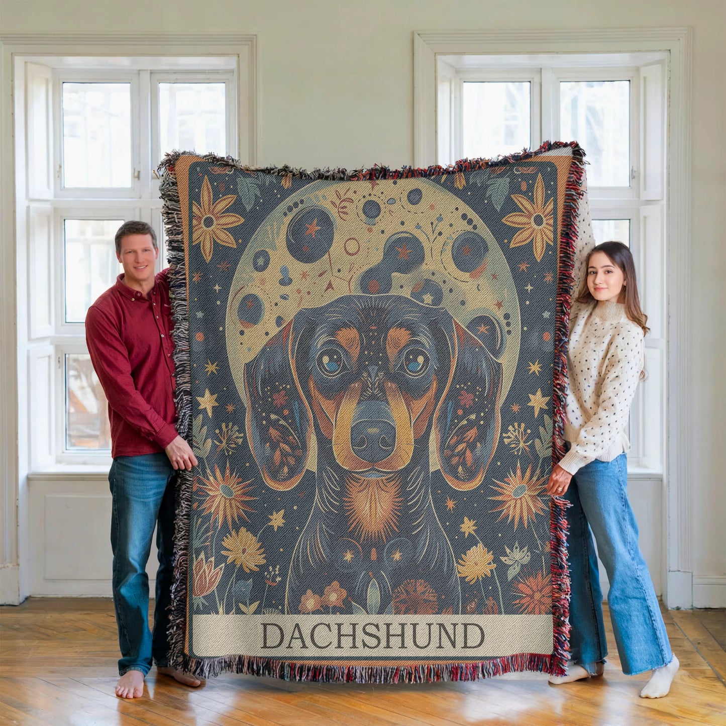 Dachshund Tarot Card Woven Blanket-Critter Lane