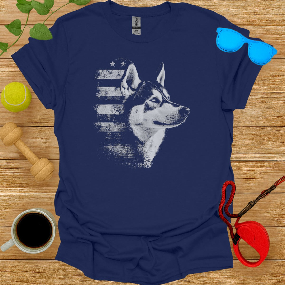 American Flag Inspired Husky T-Shirt Design Product