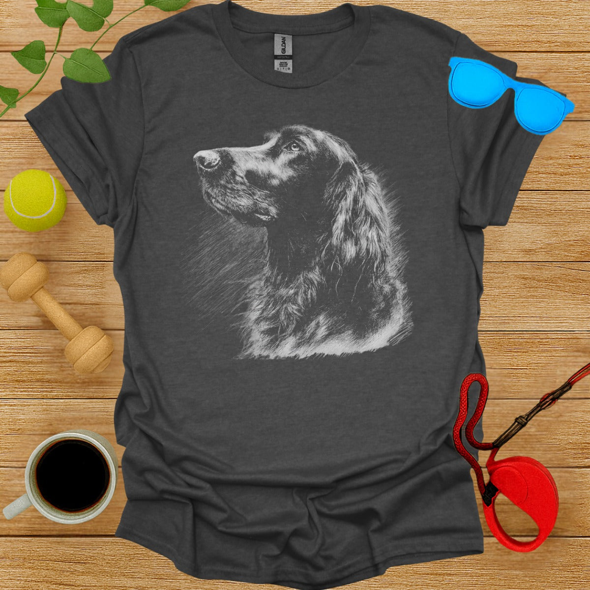 Stylish Dog Illustration T-Shirt for Casual Wear