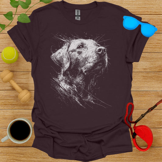 Artistic Dog Sketch Design Unisex Casual T-shirt