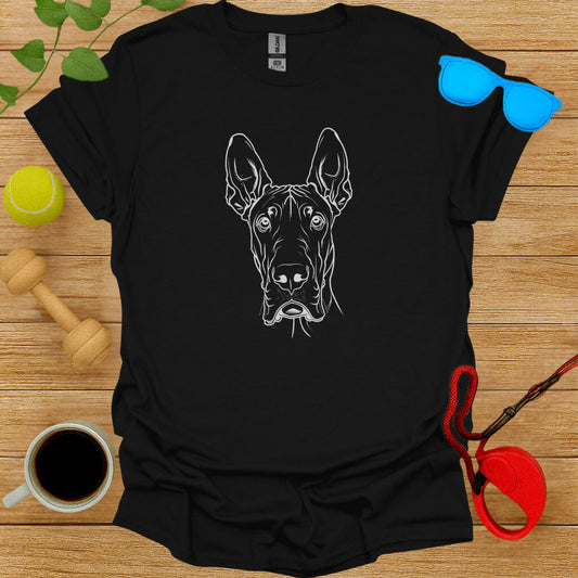 Dog Face Line Art Drawing T-Shirt for Dog Lovers