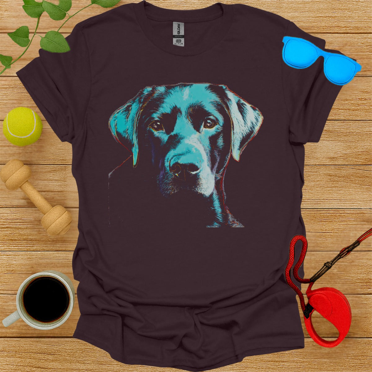 Black Lab Dog T-Shirt Vibrant Design Graphic Tee