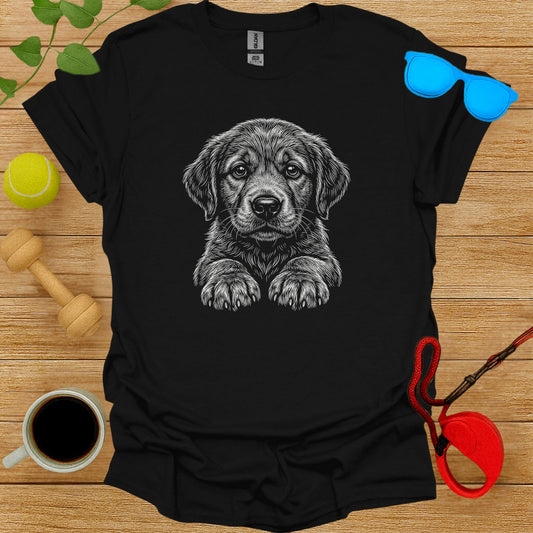 Adorable Puppy Face Print Graphic T-shirt