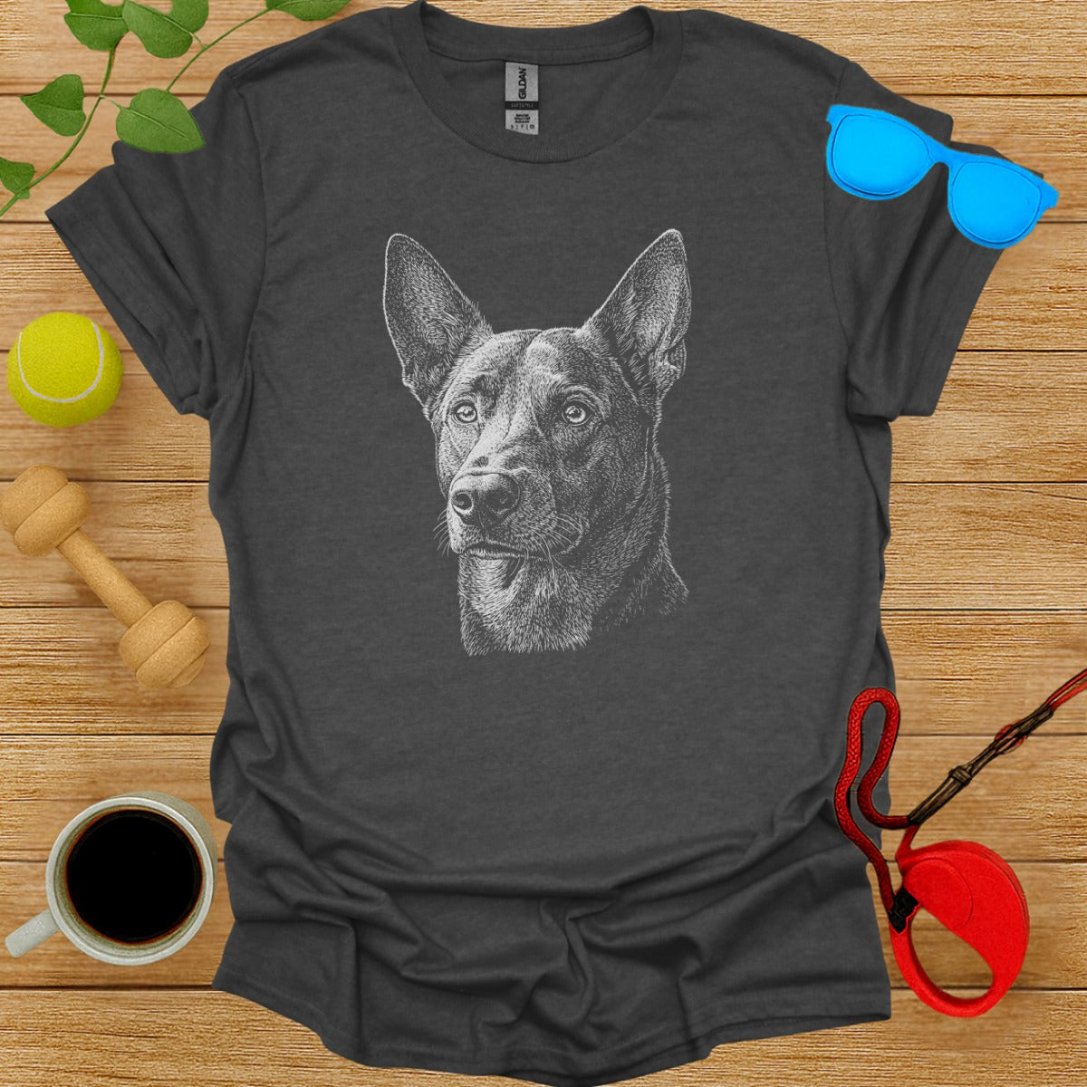 Hand Drawn Design German Shepherd T-shirt