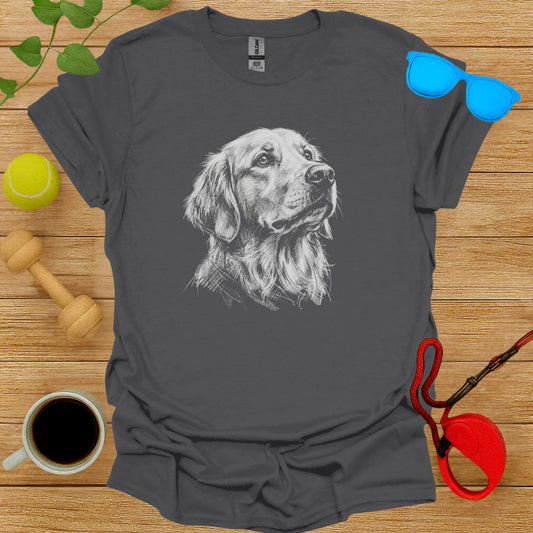 Detailed Dog Sketch Graphic Tee for Casual Style