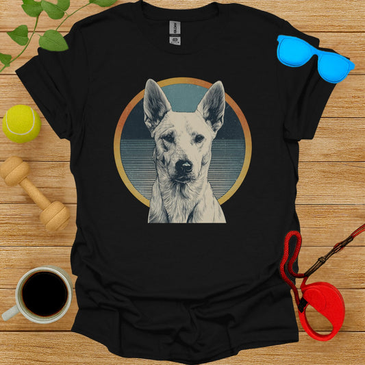 Dog with Overlapping Circles Graphic Design Shirt