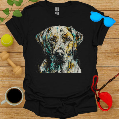 Colorful Abstract Dog Art Black T-Shirt