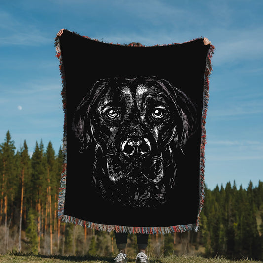 Labrador Retriever Monochrome Woven Blanket-Critter Lane