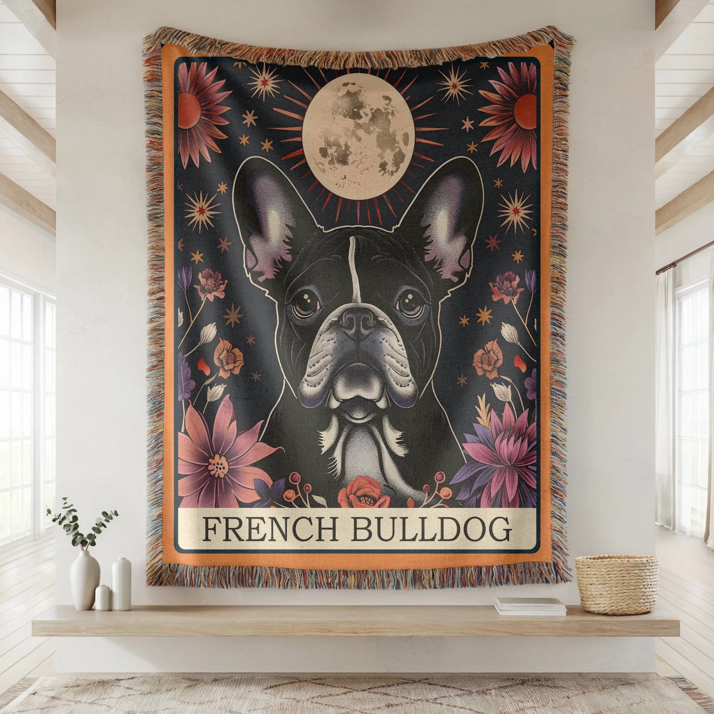 French Bulldog Tarot Card Woven Blanket-Critter Lane
