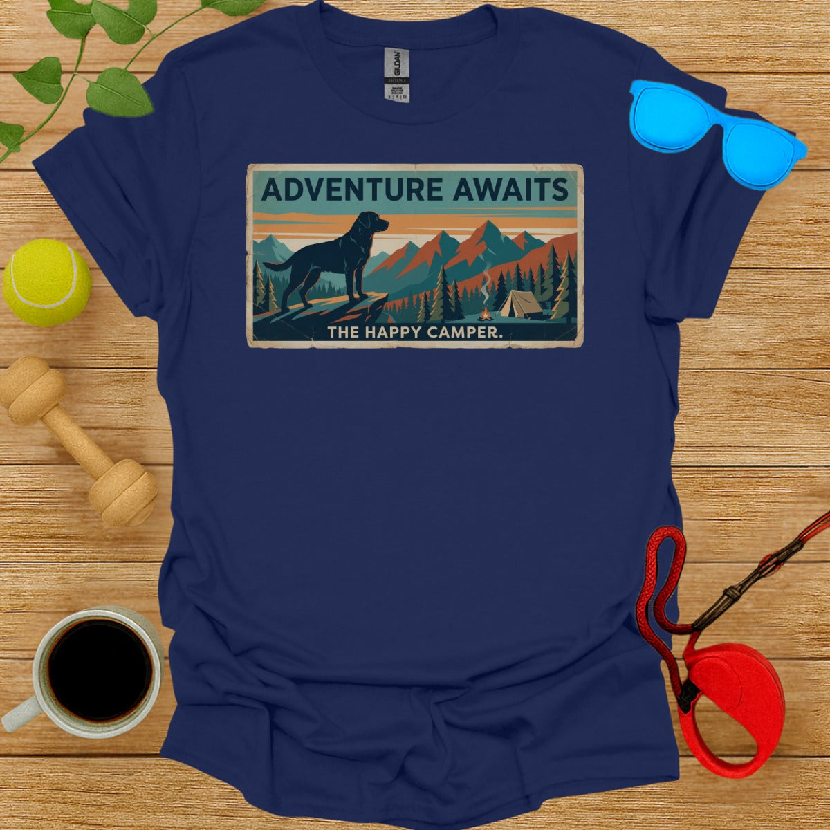 Happy Camper Badge Tee-Critter Lane