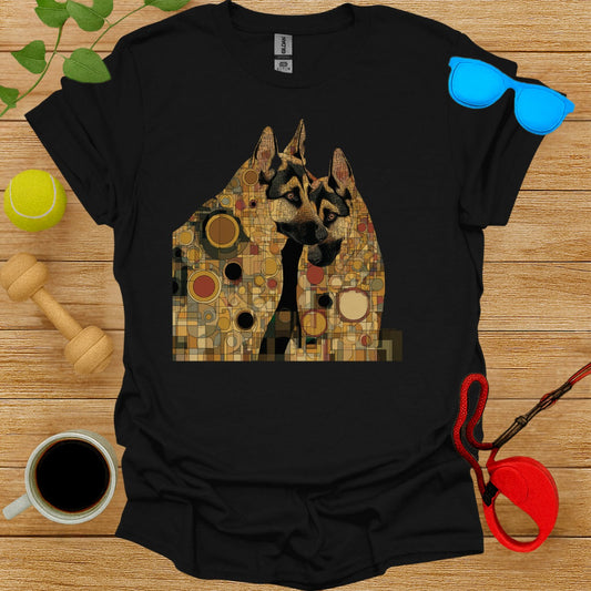 Abstract Geometric Art Dog Design T-Shirt