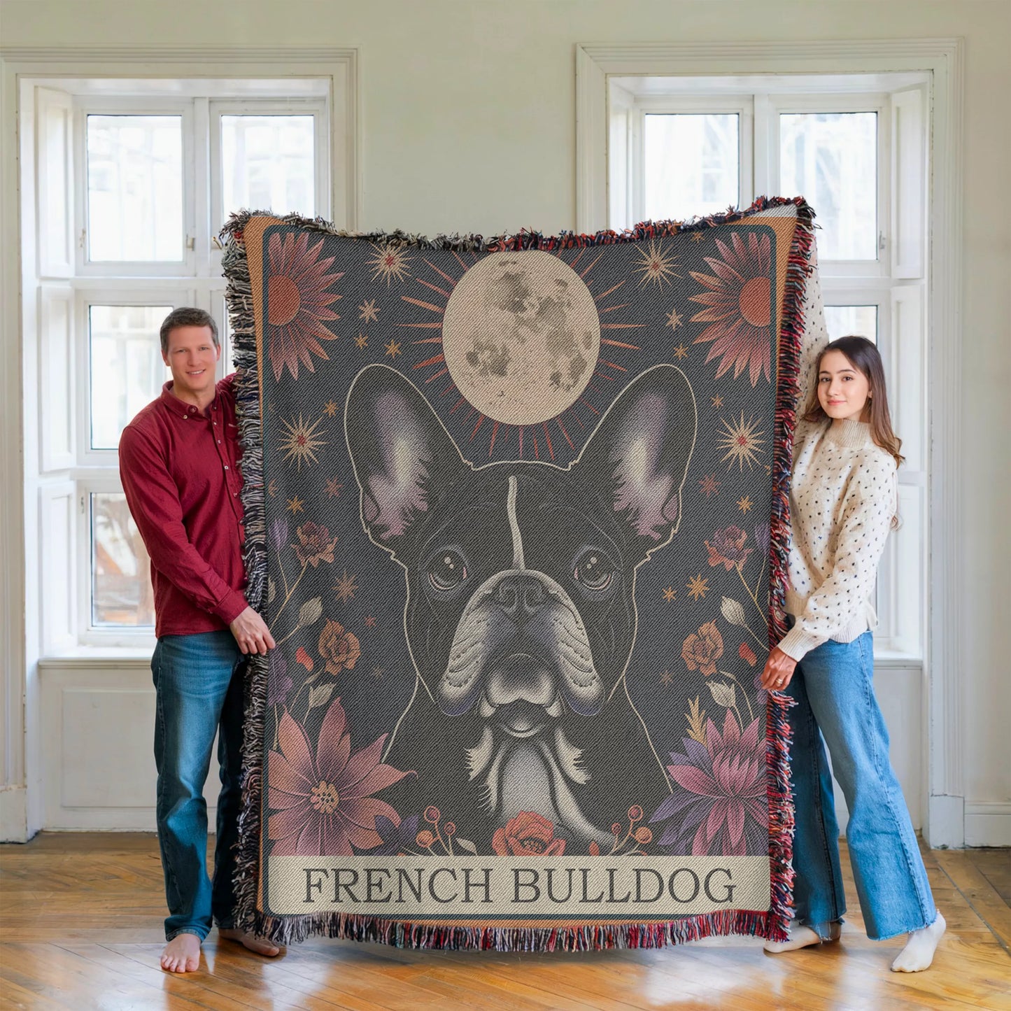 French Bulldog Tarot Card Woven Blanket-Critter Lane