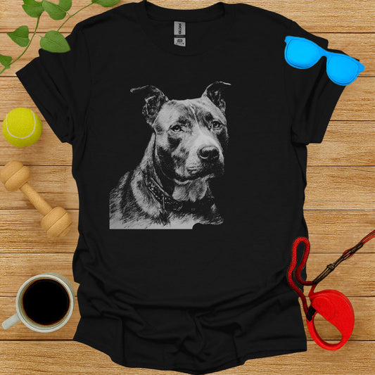 Realistic Pitbull Print T-Shirt for Pets Lovers