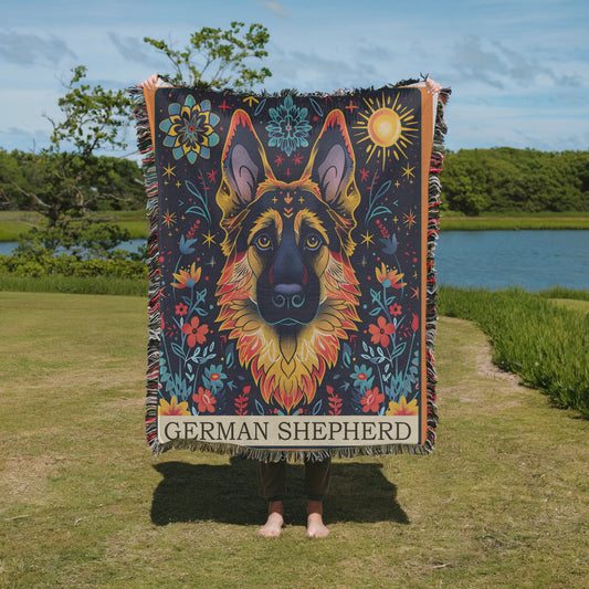 German Shepard Tarot Card Woven Blanket-Critter Lane