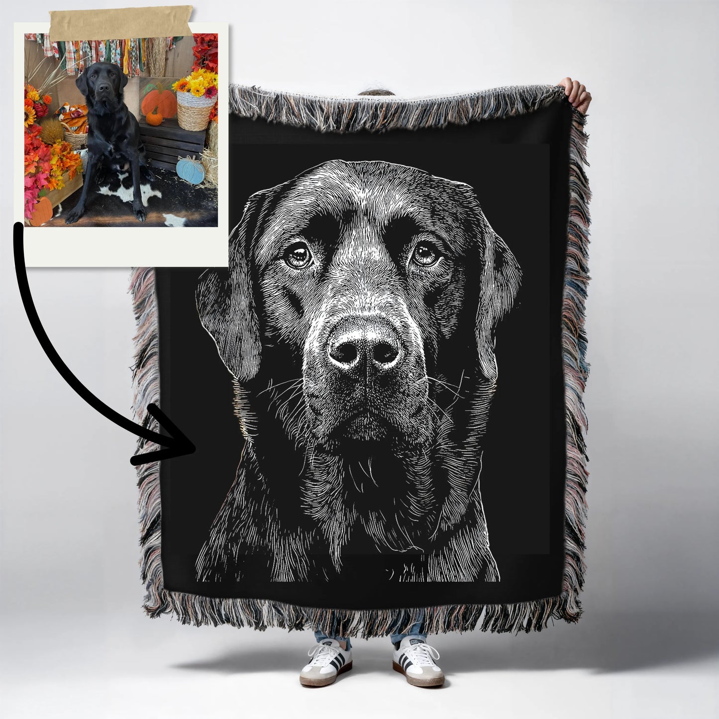 Custom Portrait Woven Blanket-Critter Lane