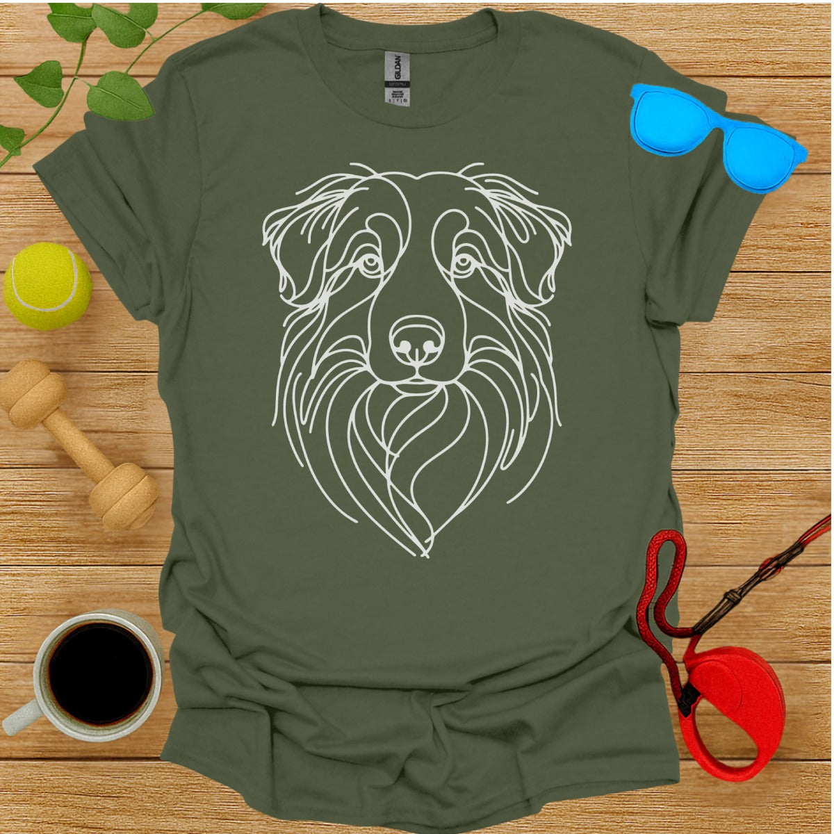 Cute Dog Face Line Art Graphic Unisex T-Shirt Product