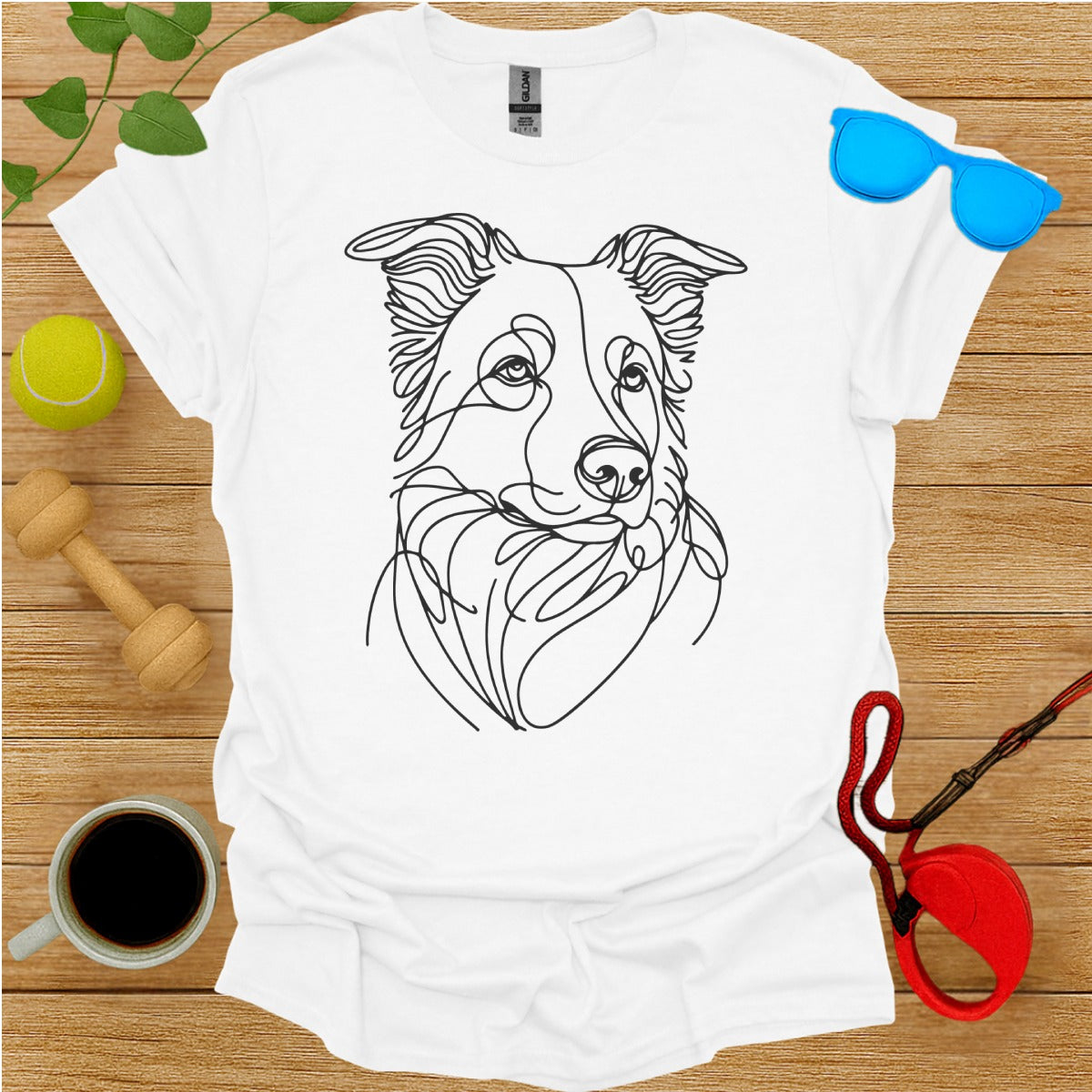Hand-Drawn Dog Line Art Design Unisex T-Shirt Product