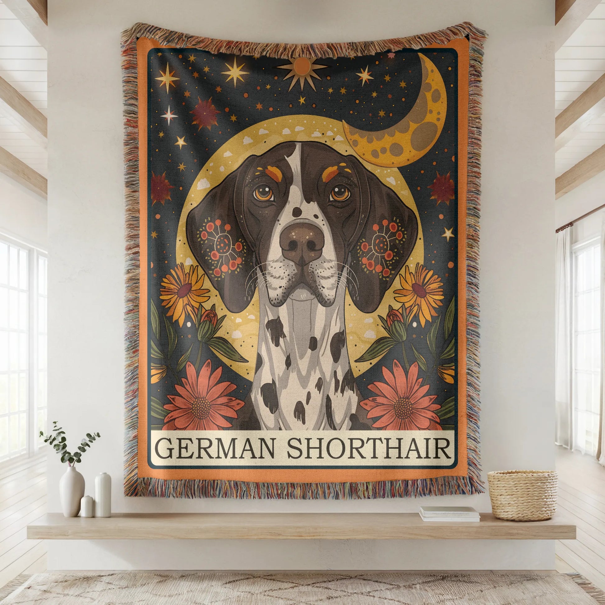 German Shorthair Tarot Card Woven Blanket-Critter Lane