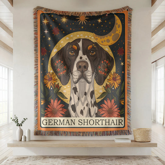 German Shorthair Tarot Card Woven Blanket-Critter Lane
