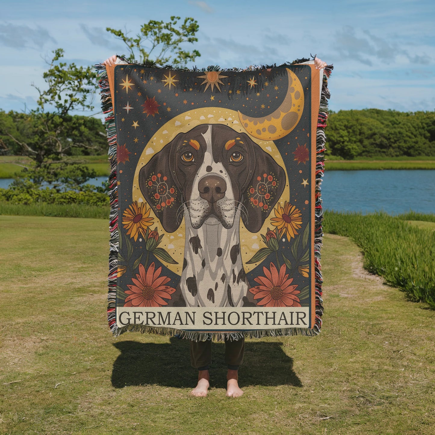 German Shorthair Tarot Card Woven Blanket-Critter Lane