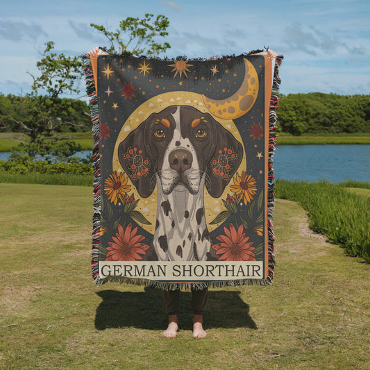 German Shorthair Tarot Card Woven Blanket-Critter Lane
