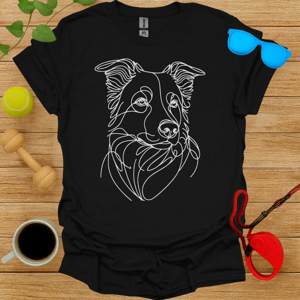 Abstract Dog Line Art Graphic T-Shirt for Pet Lovers