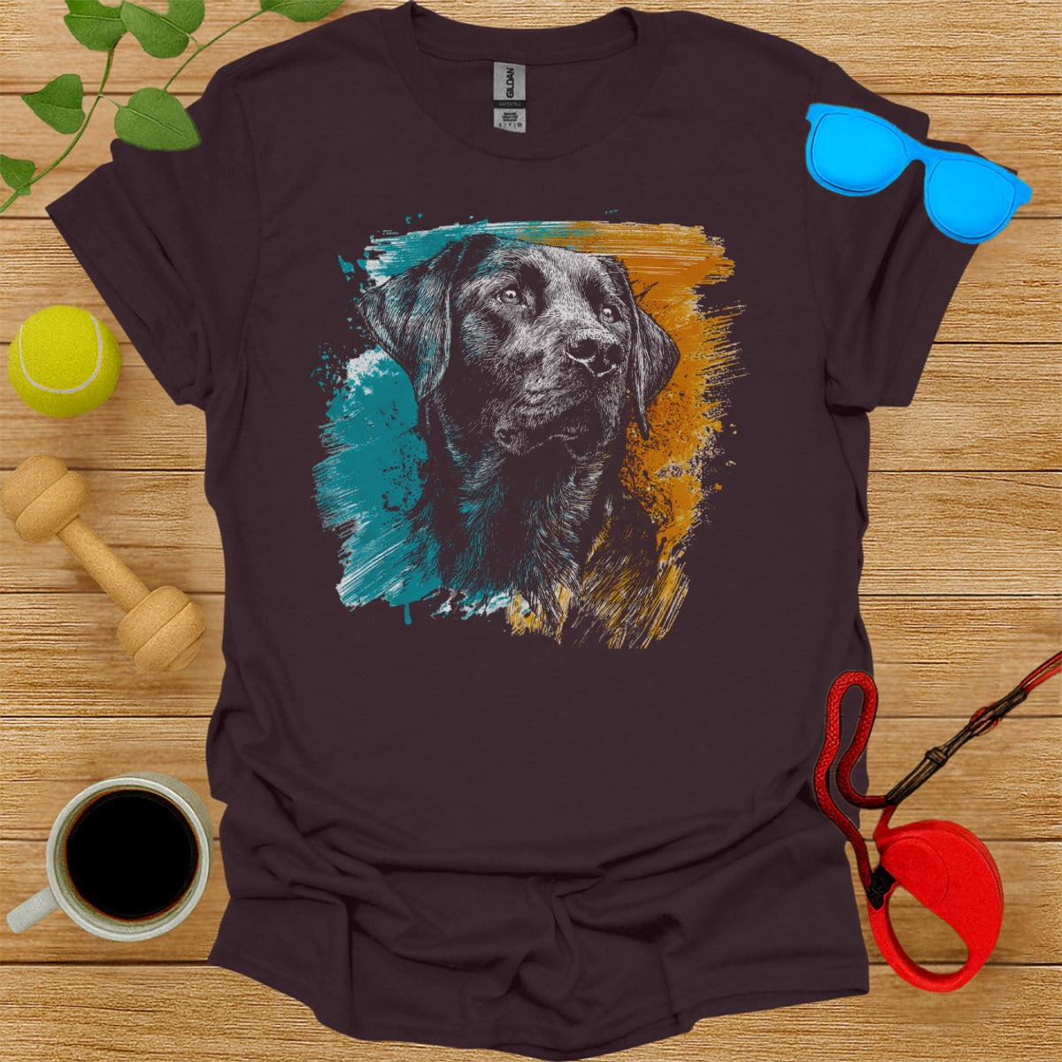 Artistic Labrador Print Graphic T-Shirt for Dog Lovers