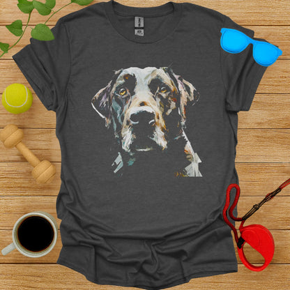 Artistic Dog Portrait Charcoal Gray T-Shirt