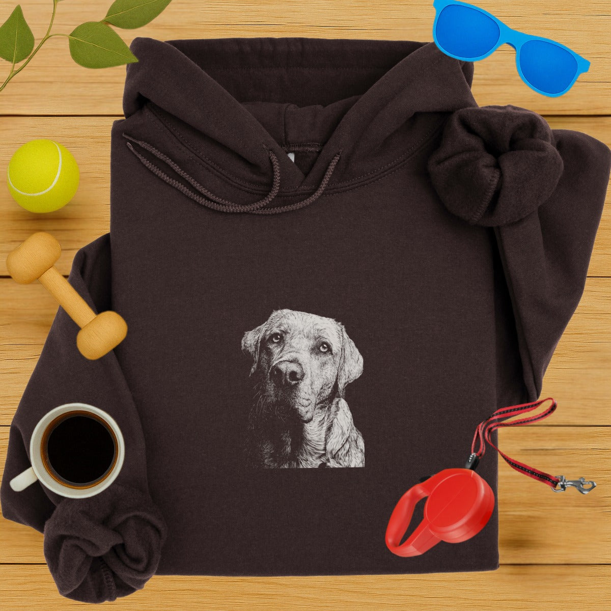 Cozy Hoodie with Detailed Dog Sketch Design