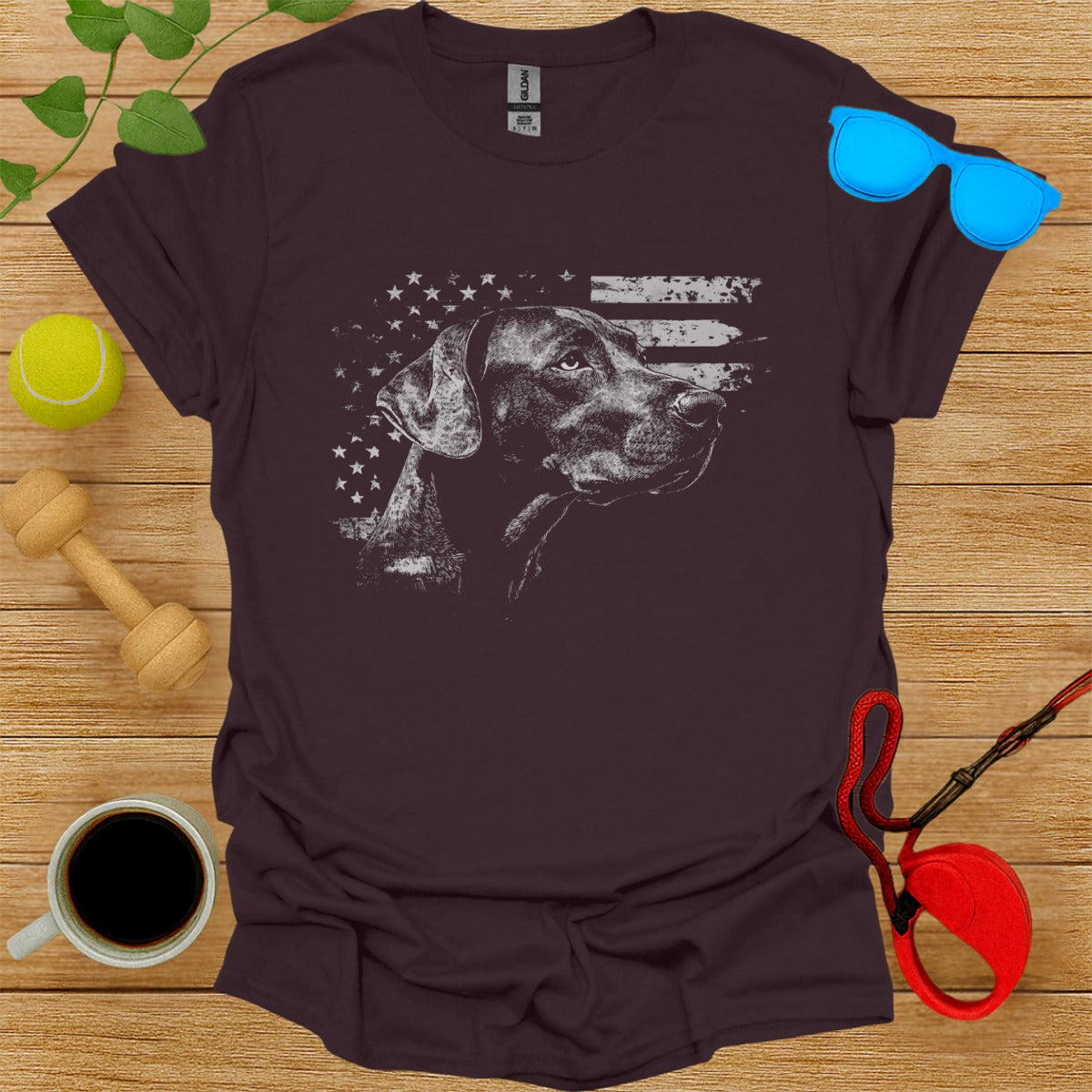Patriotic Dog Shirt with American Flag Design
