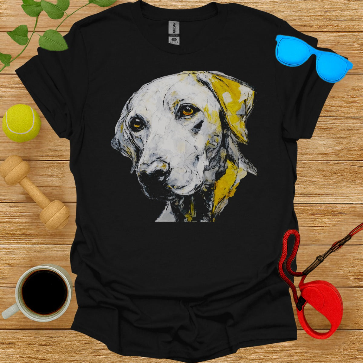 Artistic Dog Portrait Graphic T-Shirt for Pet Lovers