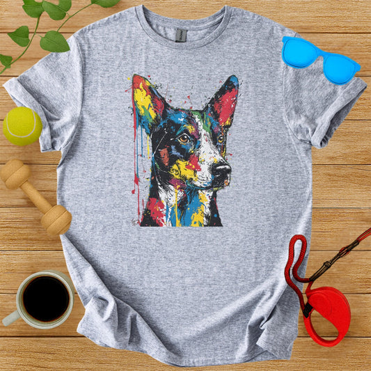 Colorful Dog Abstract Art Design Graphic Tee